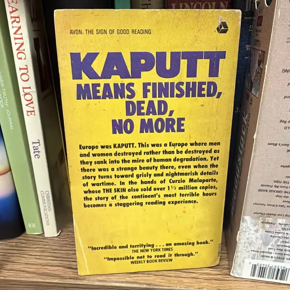 Kaputt by Curzio Malaparte 1st Avon Print‎ 1966 Paperback Book